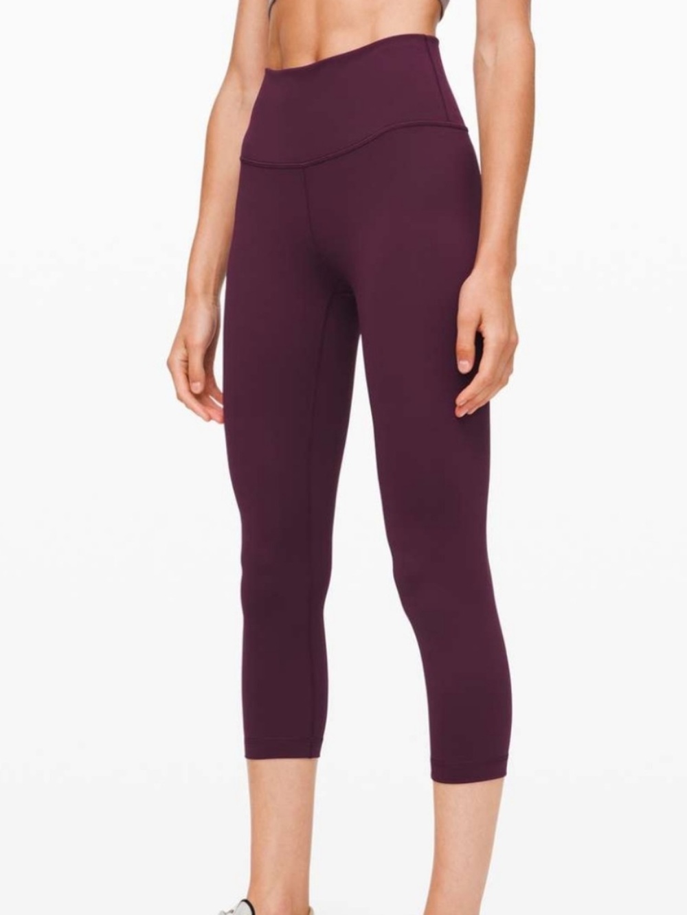 Lululemon  21” Wunder Under Crop Leggings Size 4 Burgundy Plum Full-On Luxtreme